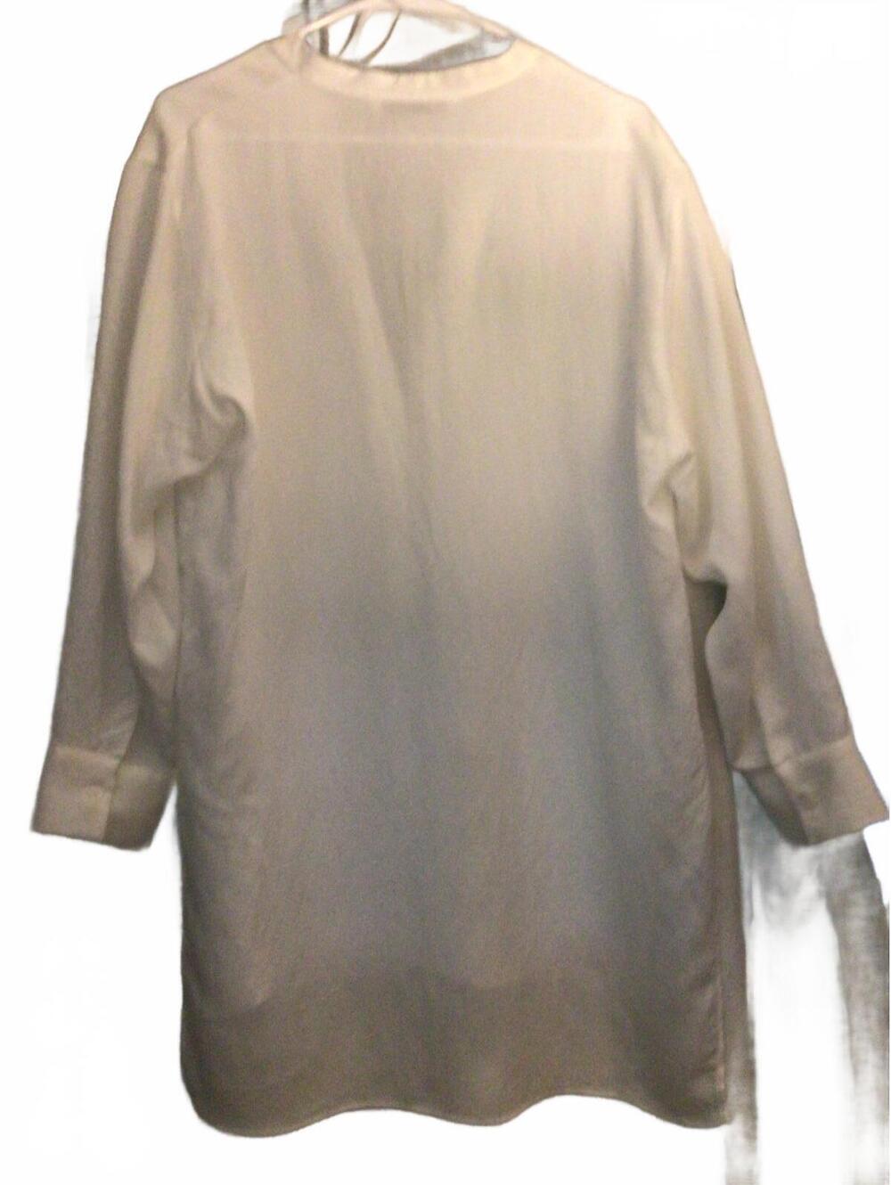 Zara Deep V White Long Sleeve Tunic Size Large - Picture 9 of 11